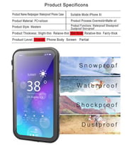 Uyumlu Model Apple iPhone XR 6.1 Kılıf Toz Kir Su Geçirmez Kapak (Siyah)