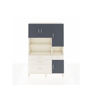 Arges Dolap 9 Raflı 4 Çekmeceli 4 Kapaklı 132x30x195 Aytaşı-Antrasit/Aytaşı