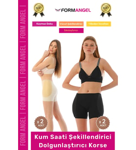#Korse Silikon Süngerli Basen Dolgulu Korse Kum Saati Şekillendirici Dolgunlaştırıcı Korse 4'lü Set
