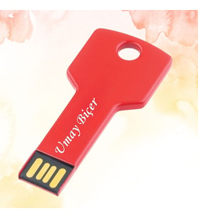 KİŞİYE ÖZEL KUTULU KIRMIZI 16GB ANAHTAR FLAŞ BELLEK FARKLI RENKLERDE