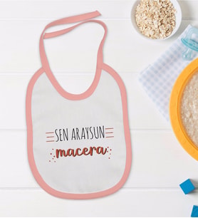 BK Kids Sen Araysun Macera Tasarımlı Pembe Bebek Mama Önlüğü-1