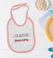 BK Kids Sen Araysun Macera Tasarımlı Pembe Bebek Mama Önlüğü-1