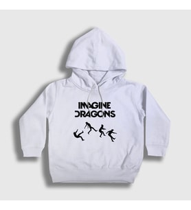 Presmono Unisex Çocuk Beyaz World Imagine Dragons Kapüşonlu Sweatshirt 83061tt (Beyaz)