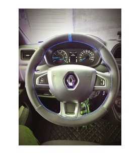 DİKİŞLİ DİREKSİYON KILIFI NUBUK NOKTALI MAVİ YÜZÜK MAVİ DİKİŞLİ RENAULT MASTER İÇİN