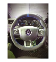 DİKİŞLİ DİREKSİYON KILIFI NUBUK NOKTALI MAVİ YÜZÜK MAVİ DİKİŞLİ RENAULT MASTER İÇİN