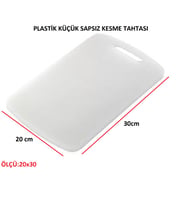 PLASTİK KÜÇÜK SAPSIZ KESME TAHTASI KESİM PANOSU (Beyaz)