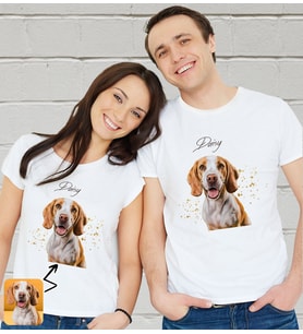 BK Gift Kişiye Özel Evcil Hayvan Tasarımlı Beyaz Tişört-7, Sevgiliye Hediye, Arkadaşa Hediye, Trend T-Shirt