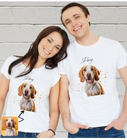 BK Gift Kişiye Özel Evcil Hayvan Tasarımlı Beyaz Tişört-7, Sevgiliye Hediye, Arkadaşa Hediye, Trend T-Shirt