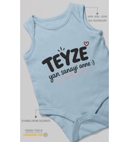 Teyze ve Yan Sanayi Anne Yazılı Sıfır Kol Bebek Zıbını %100 Pamuk
