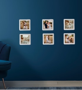 Kişiye Özel 6 Adet 8,5x8.5 Sök Tak Fotoğraflı Beyaz Çerçeve