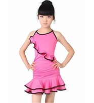 Kız Latin Dans Kostümü (Pembe)
