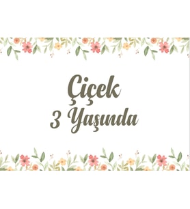 Çiçekler Temalı Doğum Günü Afişi 35X50 cm