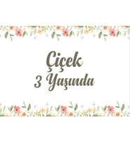 Çiçekler Temalı Doğum Günü Afişi 35X50 cm