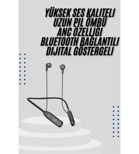 Kablolu Kulak İçi Bluetooth Kulaklık 60 Saat ANC Özellikli Boyun Bantlı