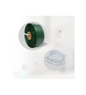 Polyester Set 16x0.70 1100 Metre Yeşil Çember- 16mm Bukle Toka 500 Adet