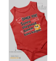 Anneye Özel Sıfır Kollu Bebek Zıbını %100 Pamuk