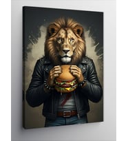 Kanvas Tablo Hamburger Ve Aslan