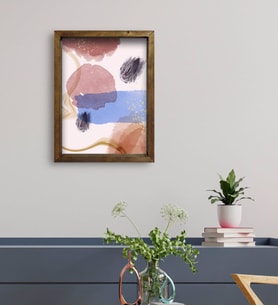 BK Gift Otel Odası Konseptli Doğal Masif Ahşap Çerçeveli Tablo 45x65cm-63