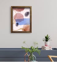 BK Gift Otel Odası Konseptli Doğal Masif Ahşap Çerçeveli Tablo 45x65cm-63