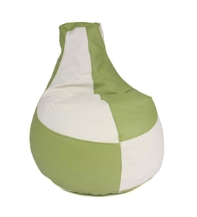 Yeşil & Beyaz Deri Armut Koltuk Küçük 67*60*25 cm (Yeşil-Beyaz)