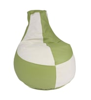 Yeşil & Beyaz Deri Armut Koltuk Küçük 67*60*25 cm (Yeşil-Beyaz)