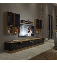 Decoraktiv Trendstyle 8DA Mdf Tv Ünitesi Tv Sehpası - Pera Siyah Mermer (Pera-Siyah Mermer)