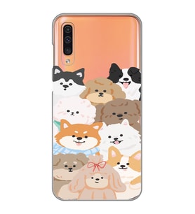 Samsung Galaxy A50 - A30S Uyumlu Sevimli Köpekler Tasarımlı Şeffaf Telefon Kılıfı