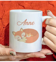 BK Gift Anne ve Yavrusu Beyaz Kupa Bardak -9, Anneler Günü ve Kadınlar Günü Hediyesi