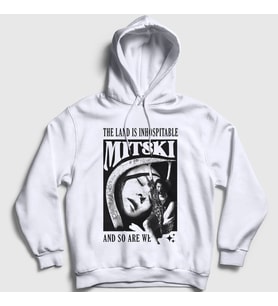 Presmono Unisex Beyaz Inhospitable Müzik Mitski Kapüşonlu Sweatshirt 543497tt