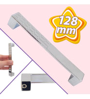 Bihter Desenli Kulp 128 mm Krom Mutfak Kulpu Çekmece Dolap Kapak Kulbu Metal  Mobilya Dolabı Kulpları