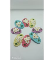 10 Adet Toptan Handmade Karışık Renkli Tasarım Hediyelik Amigurumi Trend Işlemeli 2'li Toka Seti Karışık Tek Ebat (Çok Renkli)
