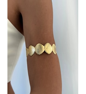 Özel Seri Deniz Kabuğu Tasarım Gold Pazu Bilekliği