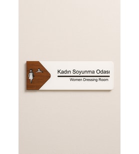 Lucena Kadın Soyunma Odası Ofis Oda Kapı İsimliği Yönlendirme Tabelası Levhası Kişiselleştirilebilir
