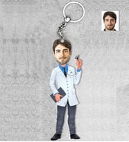 Kişiye Özel Erkek Doktor Ahşap Anahtarlık-1