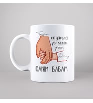 Babalar Günü ( En Güvenli Yer Senin Yanın ) Tasarımlı Kupa Kişiye Özel