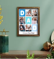 BK Gift Kişiye Özel Dad Temalı Doğal Masif Ahşap Çerçeveli Tablo 30x40cm-1