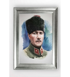 Gümüş Çerçeveli Atatürk Tablo cv1091