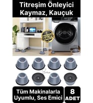 8'li Gürültü Engelleyici Kaymaz Titreşim Önleyici Kauçuk Ayak Ped Çamaşır Makinesi Beyaz Eşya Stoper