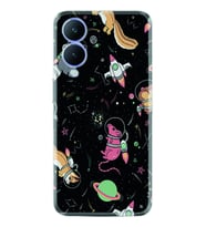 Vivo Y17S Kılıf Silikon Desen Özel Seri Planet Animals 1771