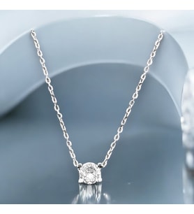 Monemel Swarovski Tek Taş Kolye  925 Gümüş (Altın Kaplama)