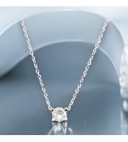 Monemel Swarovski Tek Taş Kolye  925 Gümüş (Altın Kaplama)