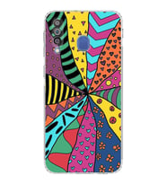 PrintiFy Samsung Galaxy M30 ile Uyumlu Retro Color 4  Kamera Korumalı Şeffaf  Kılıf