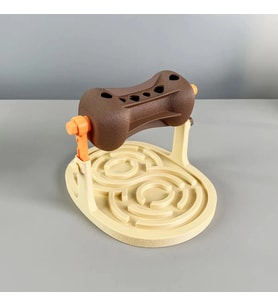 3D Baskı Labirentli Köpek ve Kedi Zeka Oyuncağı Dönen Ödül Silindirli Yavaş Yeme Aktivite - Kahveren