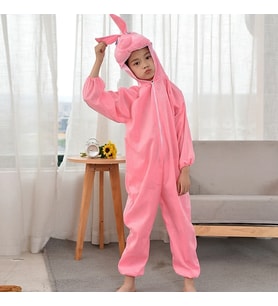 Çocuk Tavşan Kostümü Pembe Renk 4-5 Yaş 100 cm