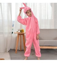 Çocuk Tavşan Kostümü Pembe Renk 4-5 Yaş 100 cm