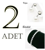 2'li Çelik Takı Seti (Bileklik & Küpe) (Gümüş)