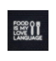 FOOD IS MY LOVE LANGUAGE Yazılı ve Şekilli Neon Tabela