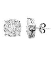 2.10 Ct. Modern Tasarım Coronet Tektaş Küpe