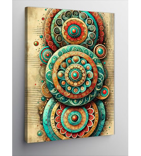 Kanvas Tablo Renkli Mandala Deseni