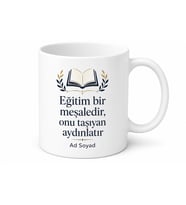 Okul Müdürü Hediyesi Eğitim Yöneticisi Temalı Özel Baskılı Porselen Kupa Bardak